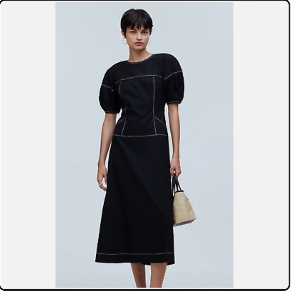 Madewell Midi Dress Womens 6 Puff Short Sleeve